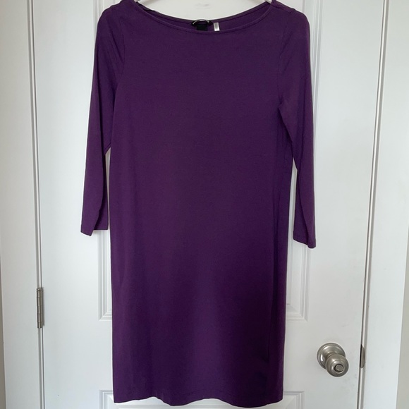 H&M Purple Long-Sleeved Mod Shift Dress - size M - Picture 1 of 4